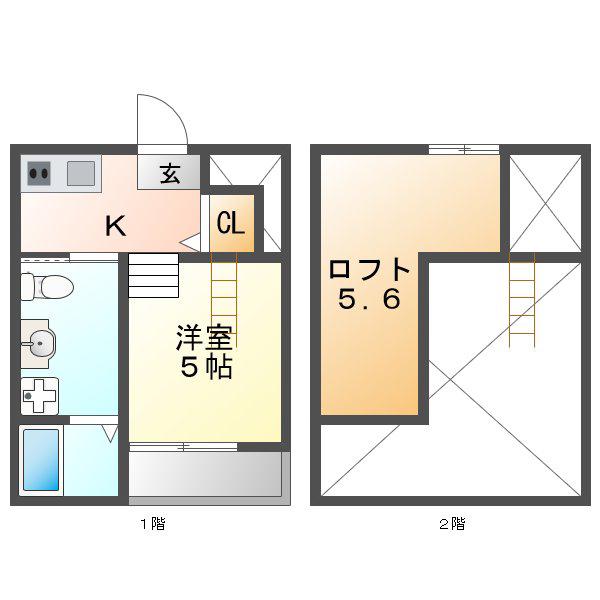 プリエール名古屋(1K/1階)の間取り写真