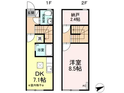 エトワールS102(1DK/1階)の間取り写真
