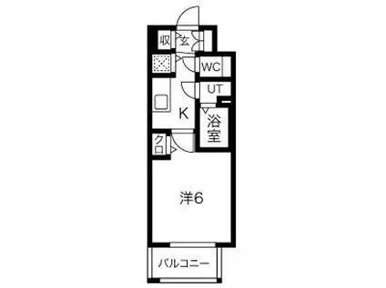 ファステート玉造駅前ダミュウ(1K/2階)の間取り写真