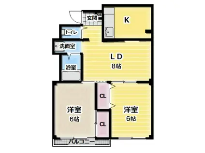 サミット(2LDK/3階)の間取り写真
