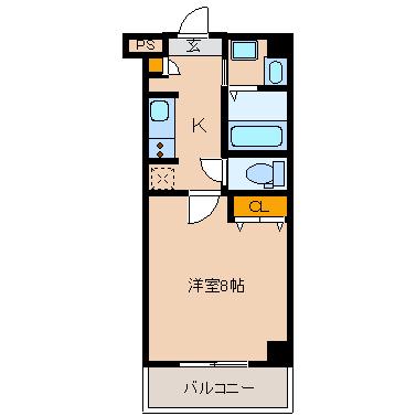 エスティライフ新大阪第2(1K/2階)の間取り写真
