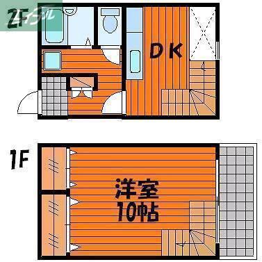 ノイスバン(1DK/1階)の間取り写真