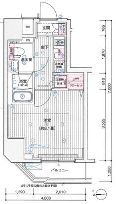 プレール・ドゥーク新大久保II(1K/5階)の間取り写真