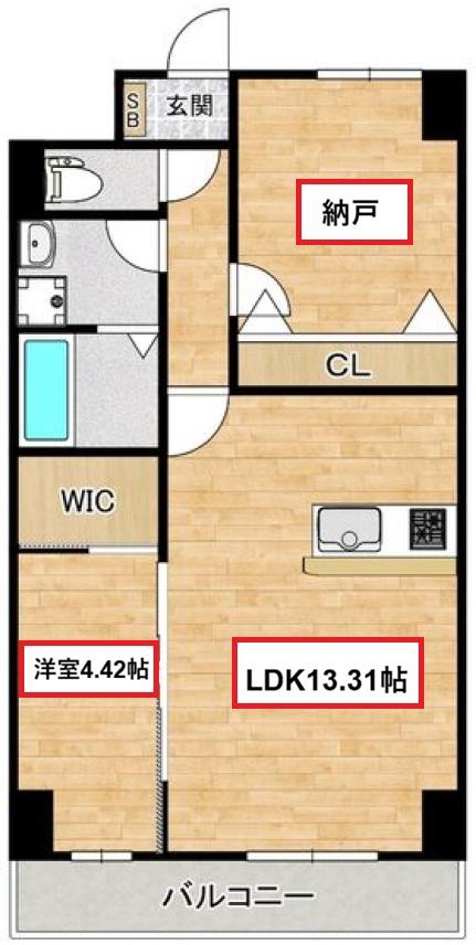 GROOVE豊中レジデンス(1SLDK/6階)の間取り写真