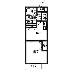 カーサAN(1DK/1階)の間取り写真