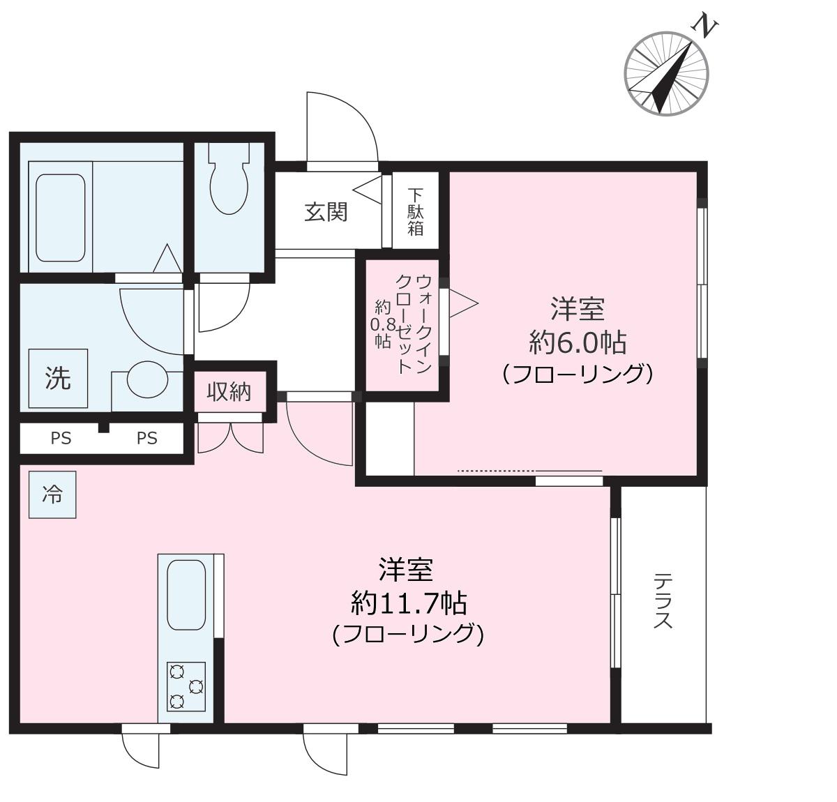 VILLA FELICE(1LDK/1階)の間取り写真