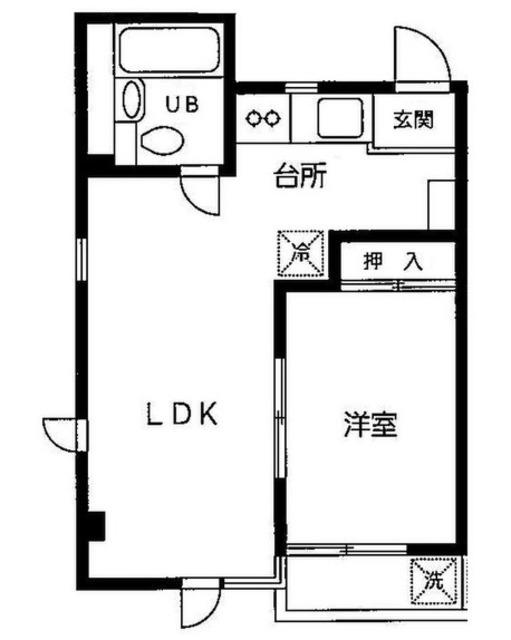 マリーエII(1LDK/2階)の間取り写真