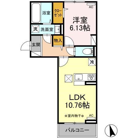 カーサ リン(1LDK/1階)の間取り写真