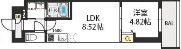LUCK FIELD(1LDK/4階)の間取り写真