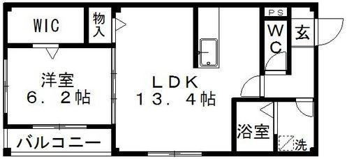 田畑ハイツそれいゆV(1LDK/3階)の間取り写真