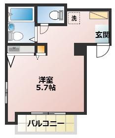 丸栄コーポ(ワンルーム/2階)の間取り写真