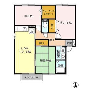 プレミールカドマ(3LDK/2階)の間取り写真