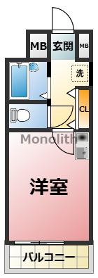 プランドールマサキ(ワンルーム/5階)の間取り写真