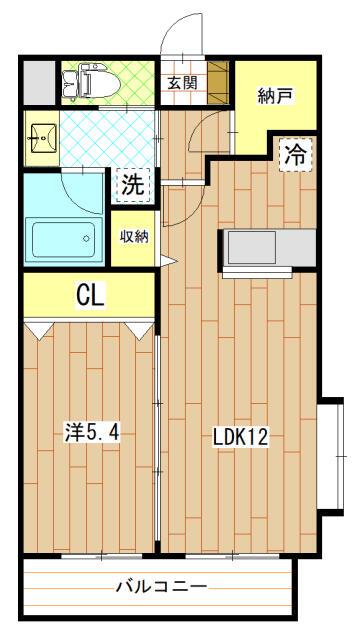 カーサソレアード(1SLDK/1階)の間取り写真