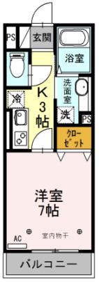 LIBERA SACRALE(1K/2階)の間取り写真
