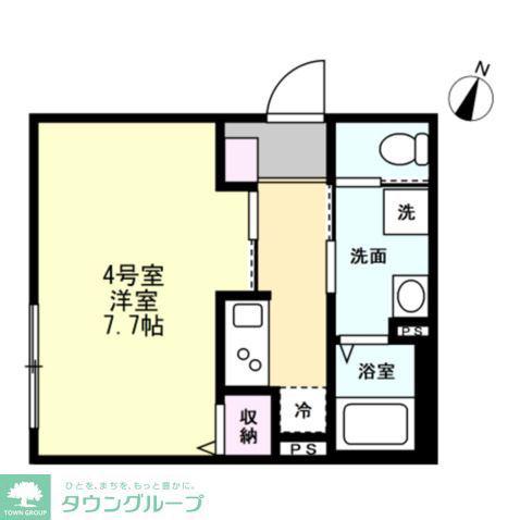 フォレストテラス鶴間(1K/1階)の間取り写真
