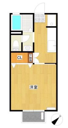 グレースエントピア(1K/2階)の間取り写真
