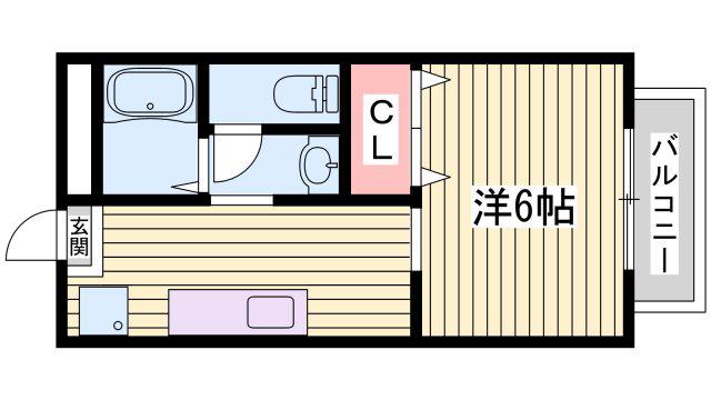 MCハイツII(1K/2階)の間取り写真