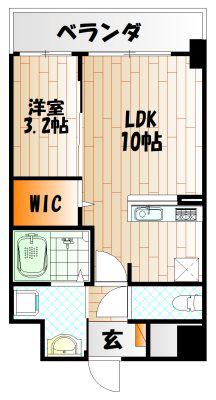 エンラージ・タワー(1LDK/2階)の間取り写真