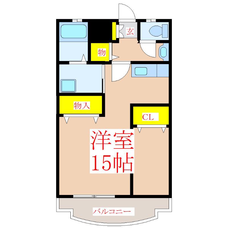 セレクト溝辺(ワンルーム/3階)の間取り写真