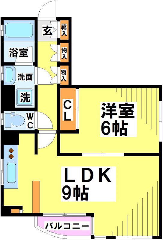 ロックアーバン(1LDK/2階)の間取り写真