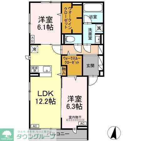 CRASPEDIA(2LDK/3階)の間取り写真