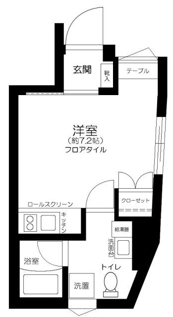 PASHA用賀(ワンルーム/4階)の間取り写真