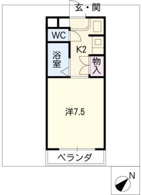 グレースナガナワ(1K/3階)の間取り写真