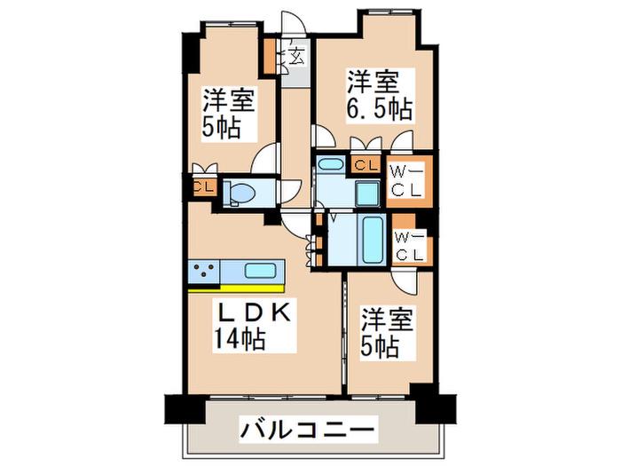 サムティレジデンス藤が丘(3LDK/6階)の間取り写真