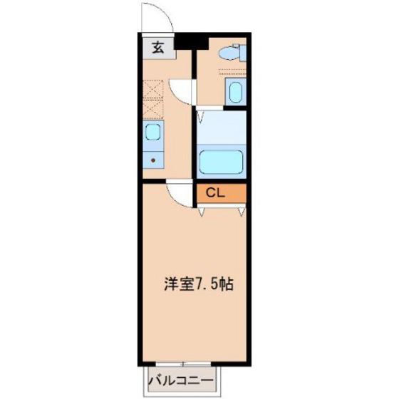 リングフィールド連坊駅前II(1K/1階)の間取り写真