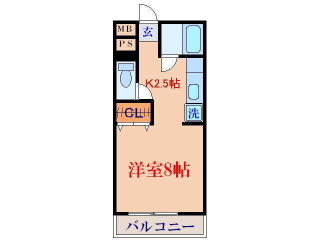 ENハイツ(1K/3階)の間取り写真