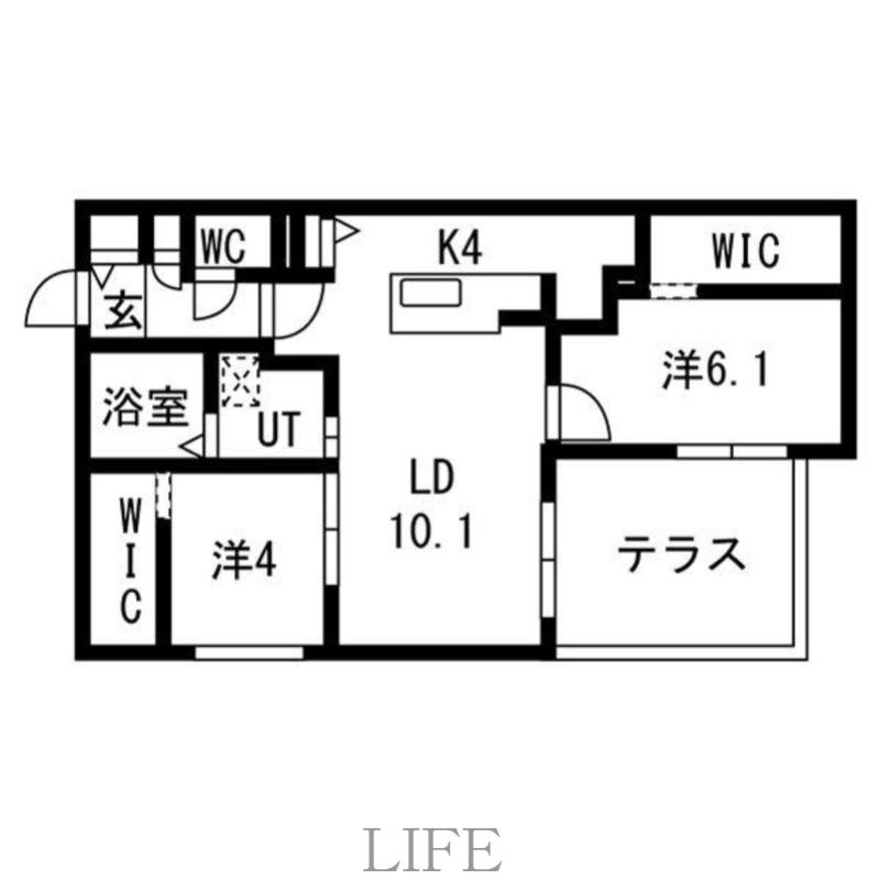 ALPHA GARDEN 豊平(2LDK/1階)の間取り写真