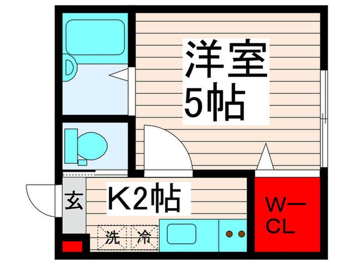 パラーシオ(1K/2階)の間取り写真