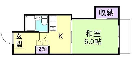 メゾン雅(1K/4階)の間取り写真