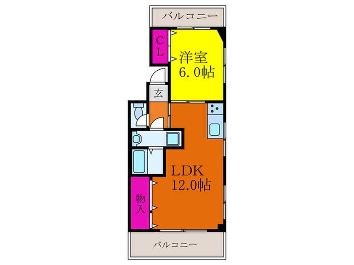 第一竹本マンション(1LDK/3階)の間取り写真