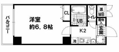 フォレスト新町(1K/4階)の間取り写真