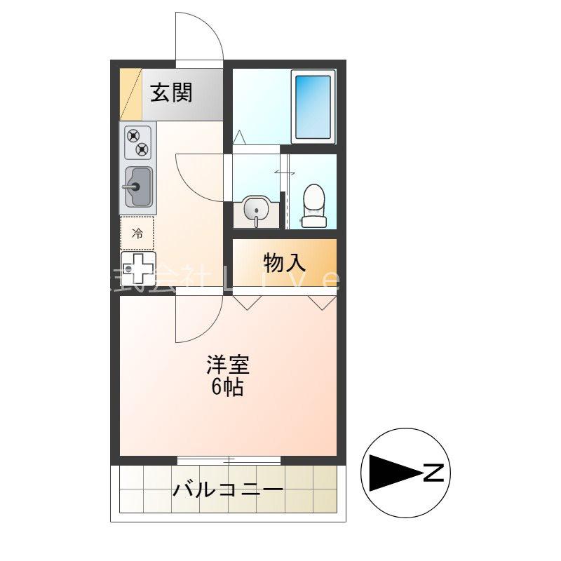 ラメール霞ヶ丘(1K/1階)の間取り写真