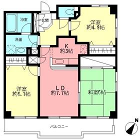 コンフォール湘南(3LDK/2階)の間取り写真