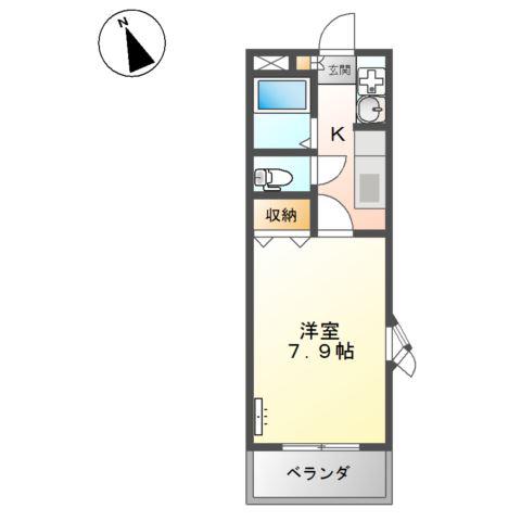 ハイ・コンポ21(1K/1階)の間取り写真