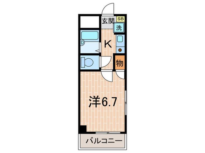 クレスト羽坂(1K/1階)の間取り写真