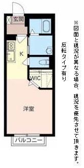 カストルム谷畑(ワンルーム/2階)の間取り写真