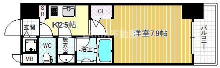 S-RESIDENCE福島LUXE(1K/15階)の間取り写真