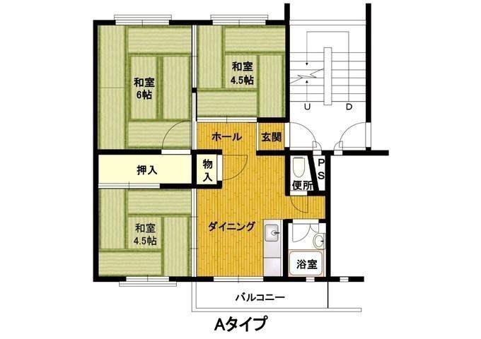 伊丹池尻1(3DK/5階)の間取り写真