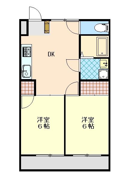 アーバンライフ(2DK/2階)の間取り写真