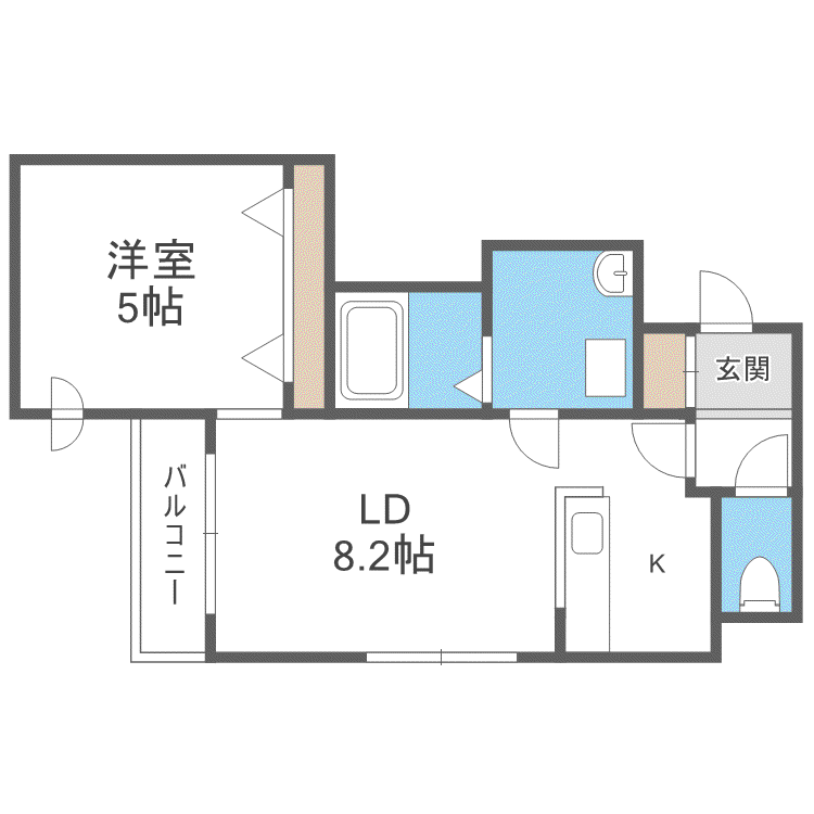 プリマベーラ菊水(1LDK/2階)の間取り写真