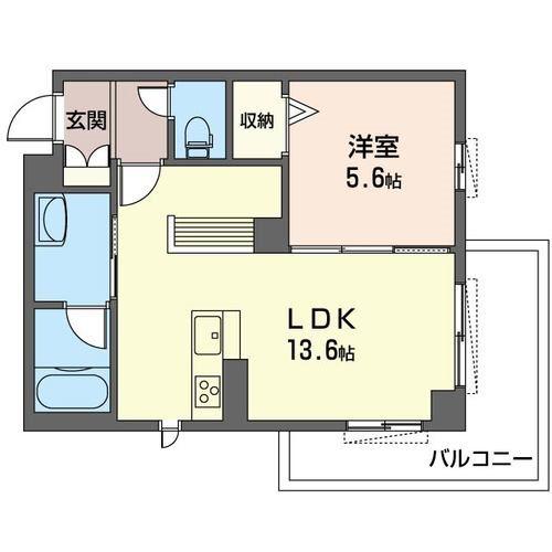 ポルト・ボヌール(1LDK/2階)の間取り写真