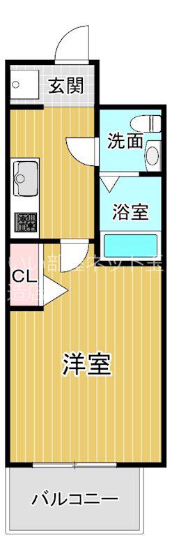 TLRレジデンス高井田(1K/3階)の間取り写真