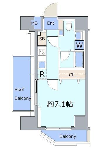 クレヴィスタ錦糸町(1K/8階)の間取り写真