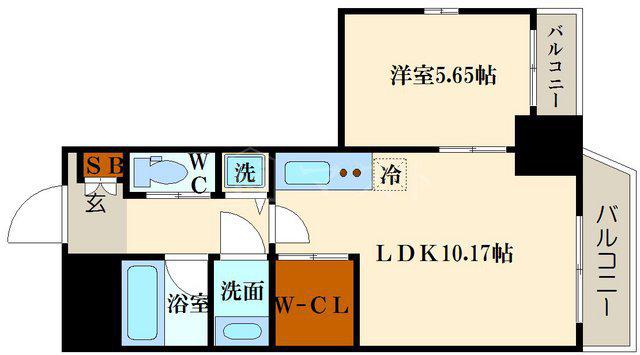 プレジオ本町(1LDK/3階)の間取り写真