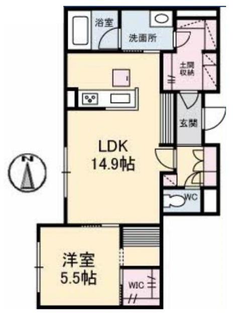 アドバンス(1LDK/1階)の間取り写真